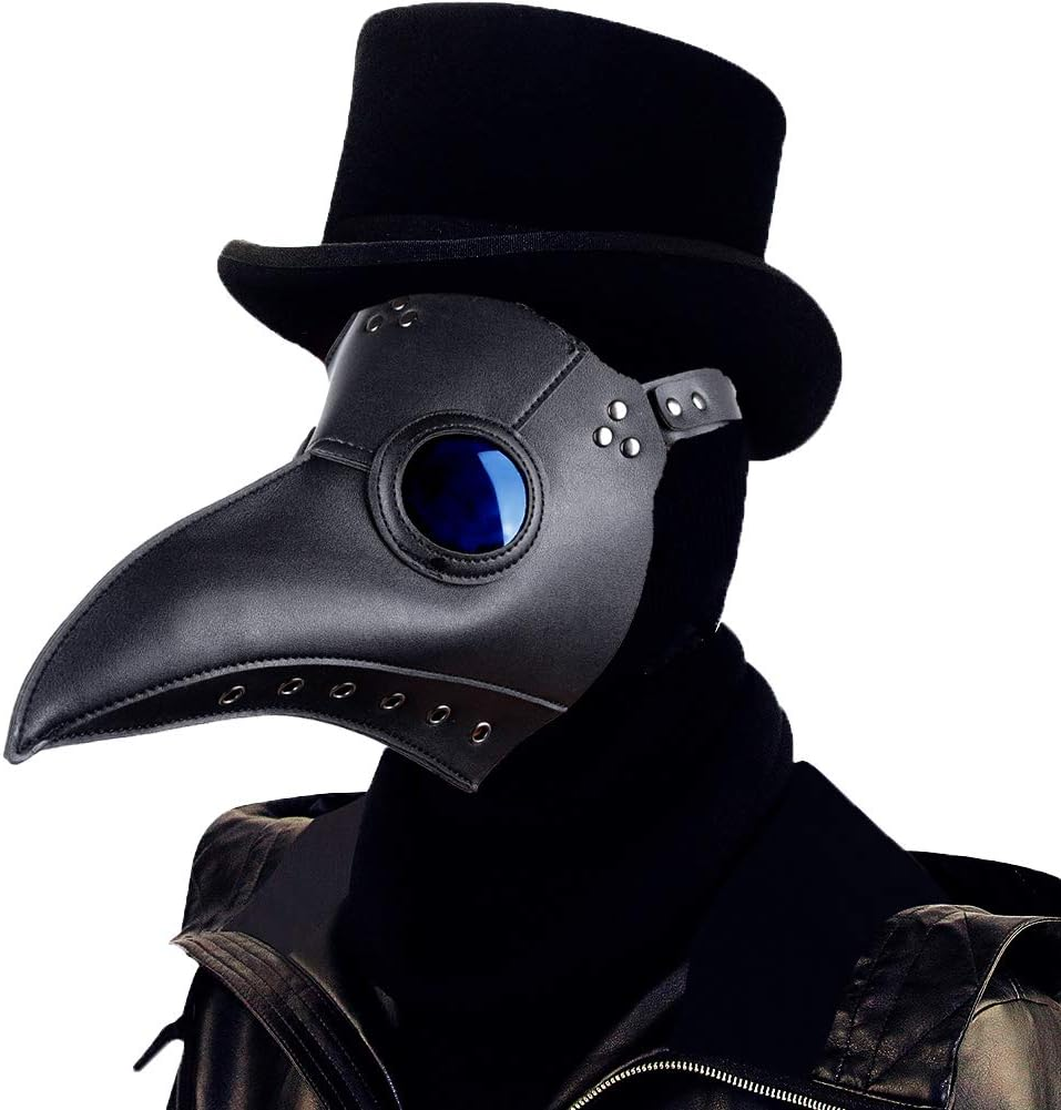Raxwalker Plague Doctor Bird Mask Long Nose Beak Cosplay Steampunk Halloween Costume Props