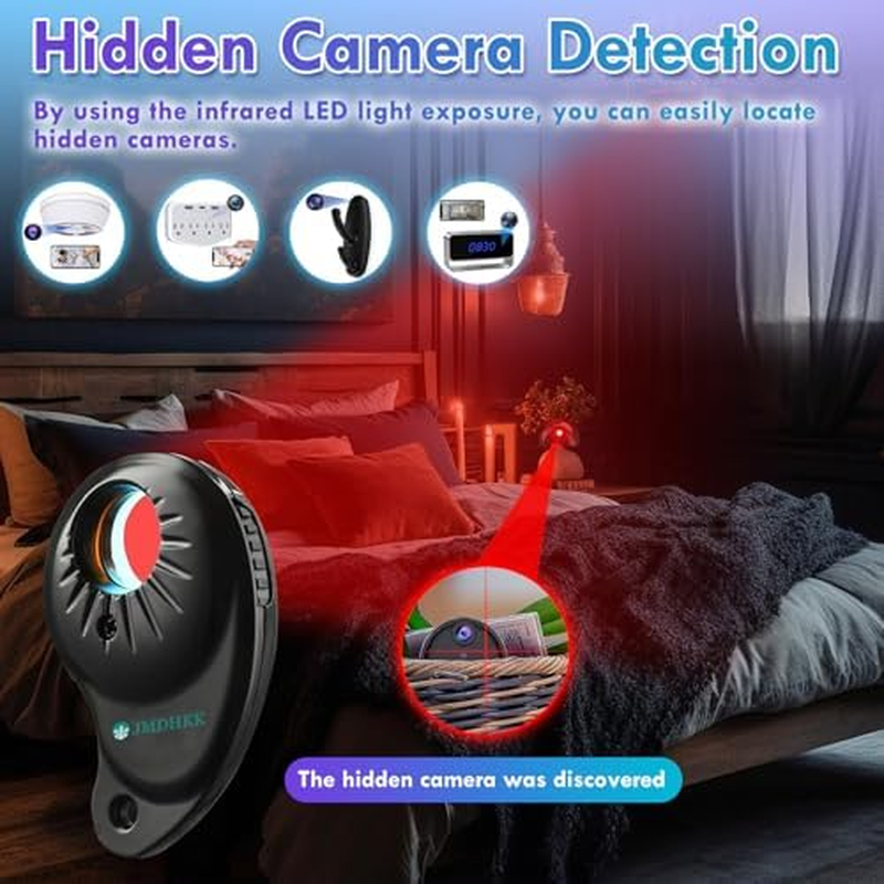 JMDHKK M8000 Hidden Camera & Bug Detector, Camera Finder, Magnetic Tracker Scanner &ndash; Portable Privacy Protection Device for Travel, Hotels, Vehicles, Offices, and Fitting Rooms(Silver) - Gray image number 4
