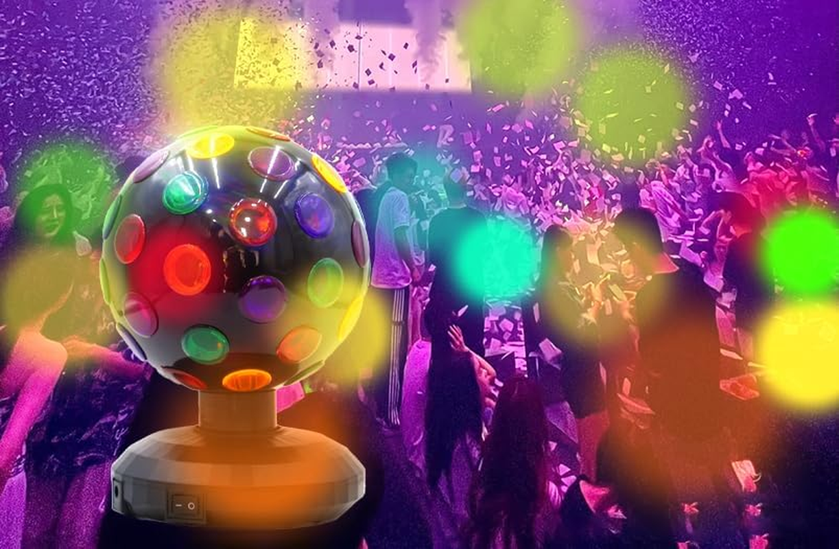 Zycolor 360&deg; Rotating Disco Ball Light with Strobe & Multicolor Modes - Usb/Battery Powered Party Lights for DJ, Xmas, Bar Decor (Black) image number 2