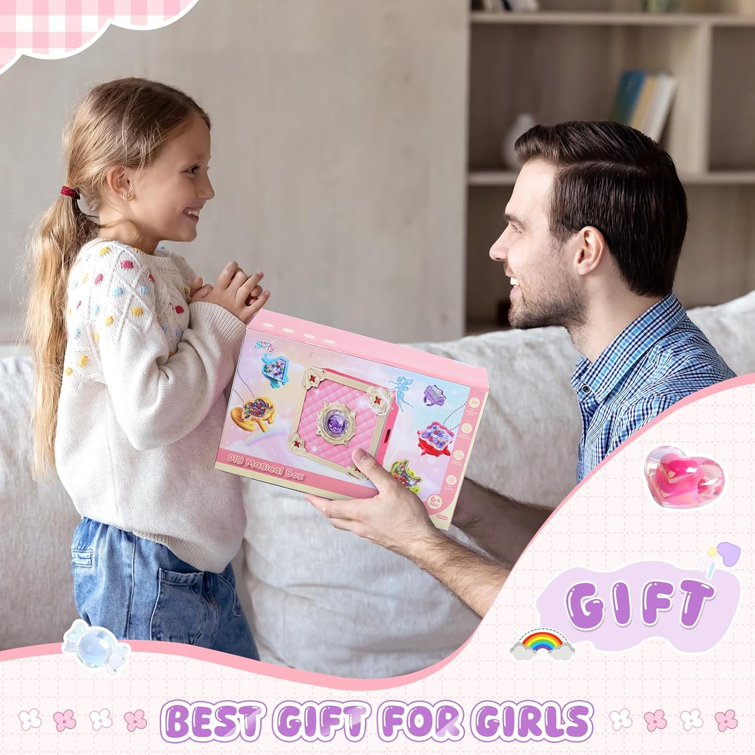 Bracelet Making Kit for Girls 146 Pcs,Girl Toys Magic Jewelry Making Kit with Beads,Pendants and Stickers to Make Bracelets,Necklaces,Rings, Girls Birthday Gifts DIY Kits for Kids Girls Toys Age 6+