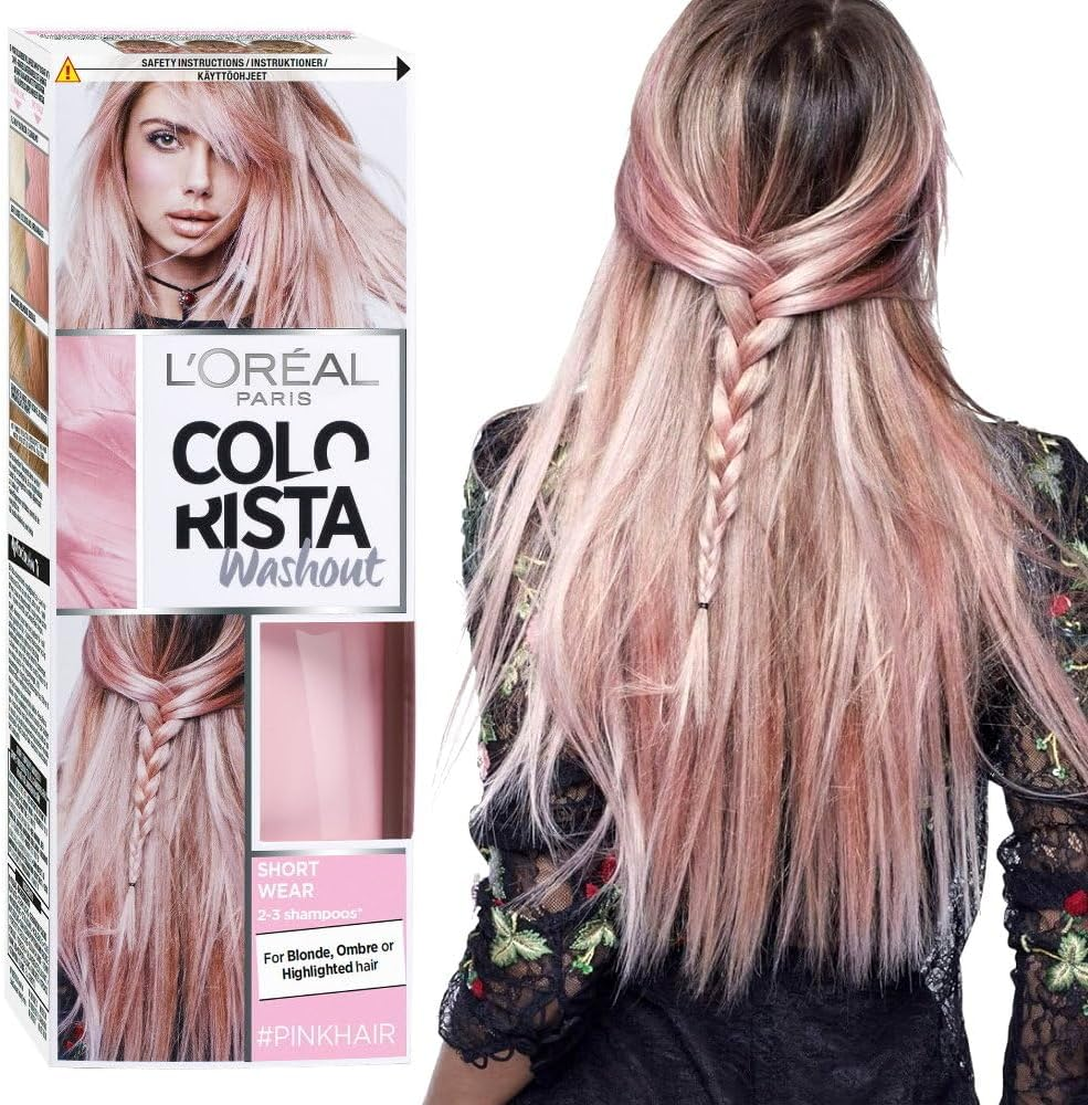 24X L'Oreal Paris Colorista Semi-Permanent Hair Colour Washout Pink Pastel image number 1