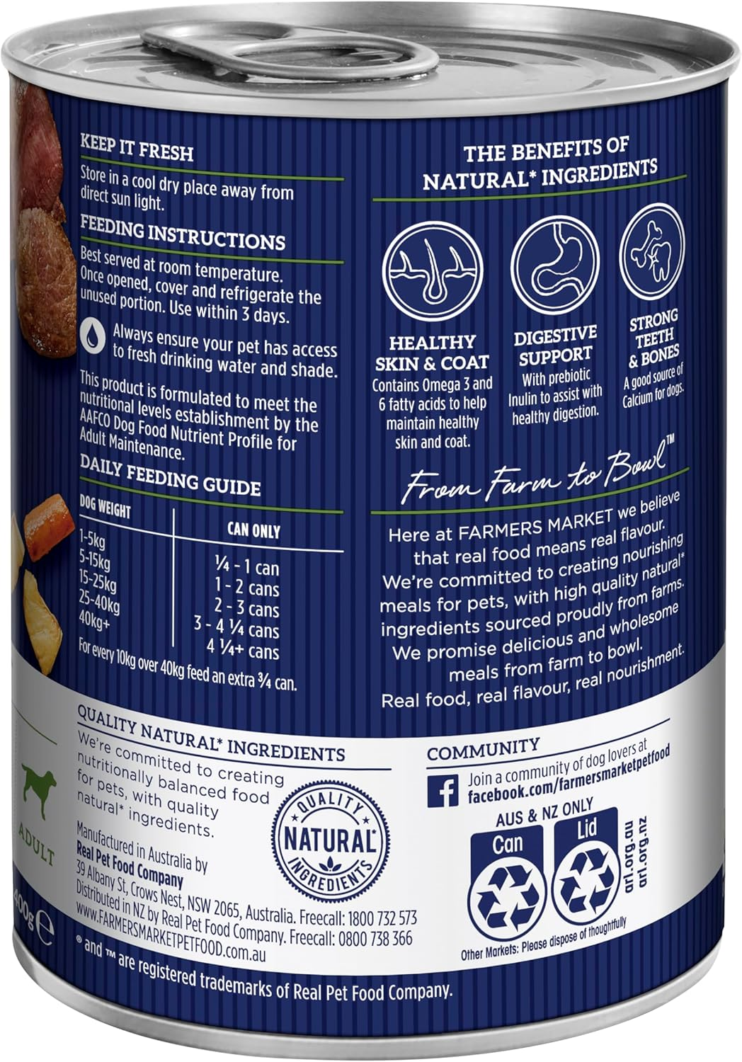 Farmer'S Market Chicken Stew with Vegetables & Brown Rice Adult Wet Dog Food 12X400G - Healthy Grains for Energy & Digestive Support, High-Protein for Muscle Strength and Omega 3 & 6 for Healthy Skin image number 3