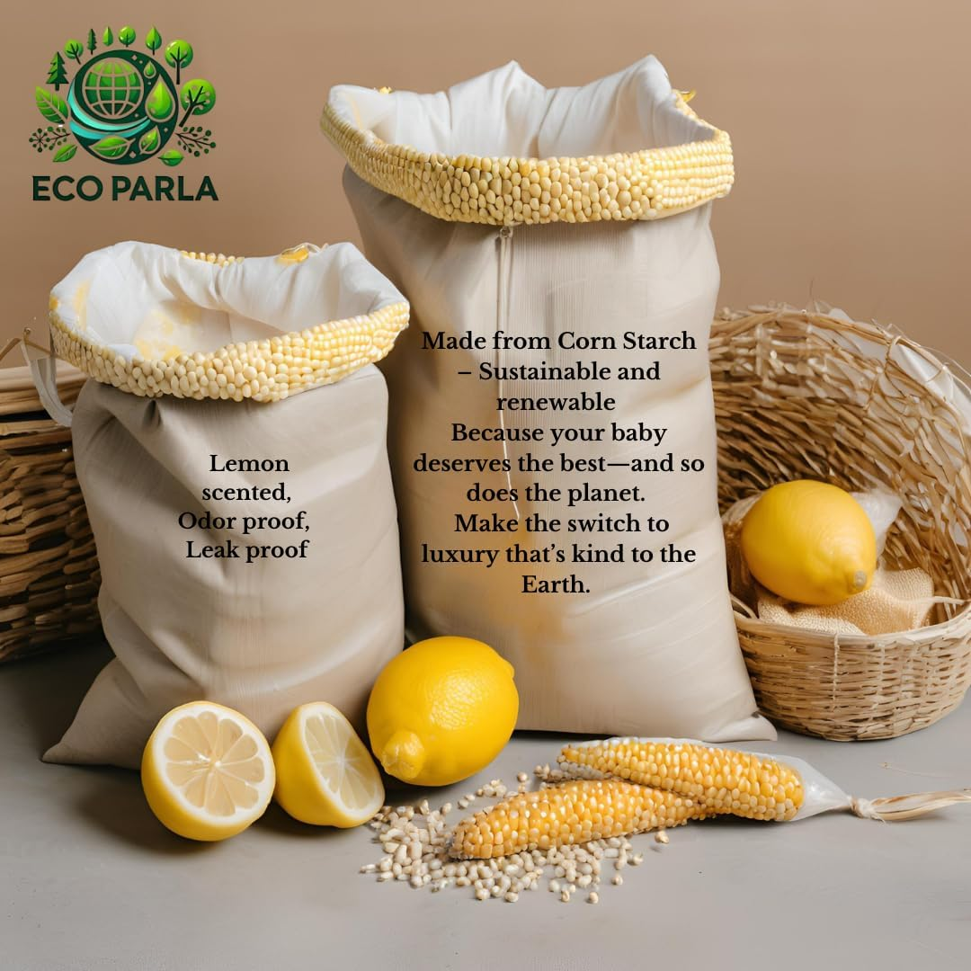 Eco-Friendly 5-Pack Biodegradable Diaper/Nappy Bin Refill Bags &ndash; Fits Tommee Tippee & Angelcare &ndash; Odour-Locking, Durable, Germ Protection &ndash; 6M Each &ndash; Ideal for Newborns (Cassette Not Included)