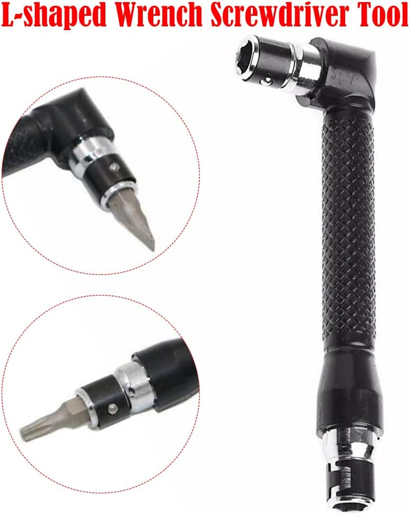 L-Shaped Hex Socket Wrench, 1/4-Inch Double-Headed L-Shaped Hex Socket Wrench/Screwdriver, Mini Screwdriver and Bit Se for Hand Tool Kit image number 4