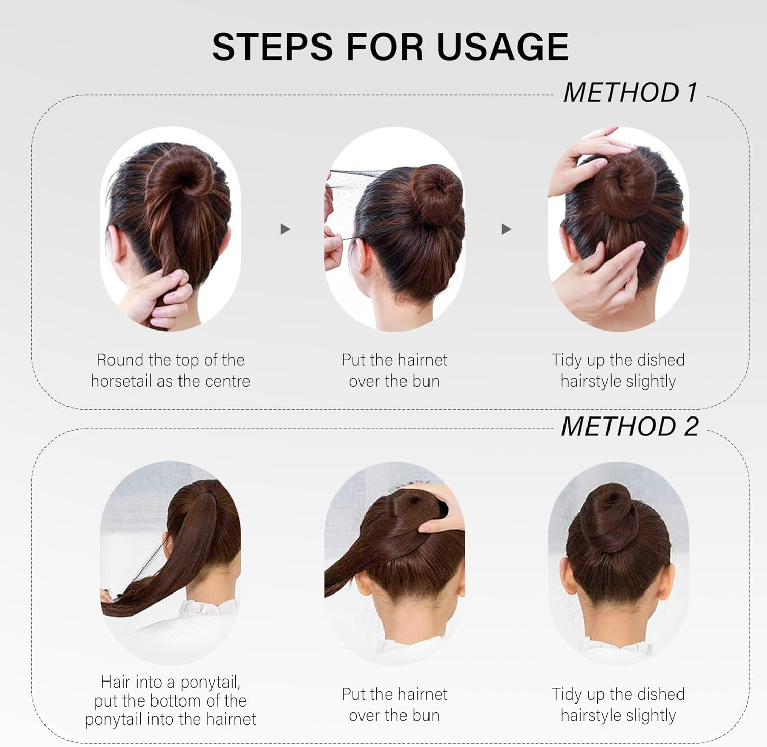 Invisible Elastic Hair Nets with Bobby Pins for Ballerina Buns - 12Inch Light Brown Nets 30Pcs and 20 Pins Golden - 50Pcs Black image number 3