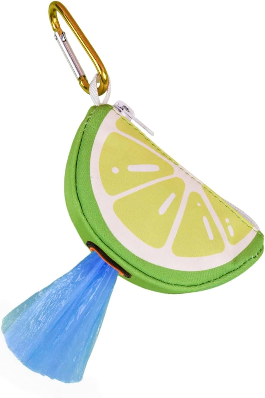 Grapefruit Design Waterproof Waste Bag Dispenser with Zipper, Portable Dog Poop Bag Holder with 15 Bags (Grapefruit Pink)