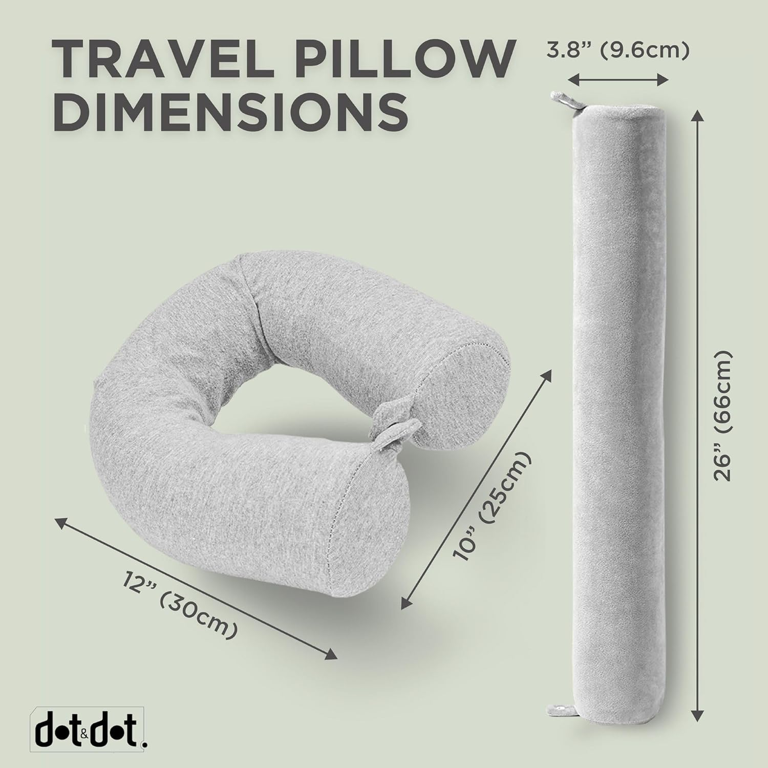 Twist Memory Foam Travel Pillow for Neck Chin Lumbar and Leg Support - for Traveling on Airplane Bus Train or at Home - Best for Side Stomach and Back Sleepers - Adjustable Bendable Roll Pillow image number 6