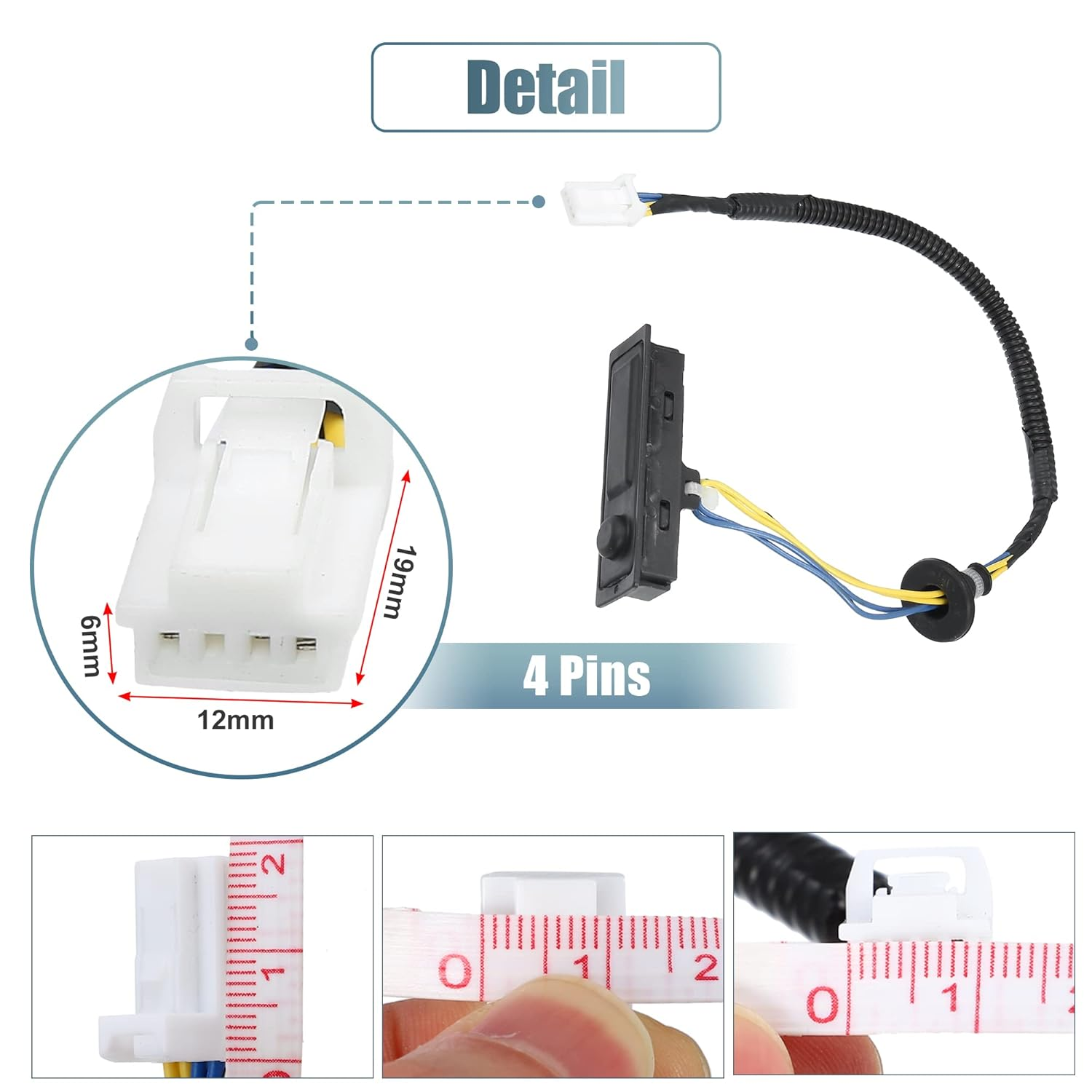 25380-3JA0A for Nissan Pathfinder Platinum 2016-2020 for Nissan Pathfinder Platinum Hybrid 2014-2015 Rear Liftgate Trunk Open Release Switch W/Intelligent Key image number 5