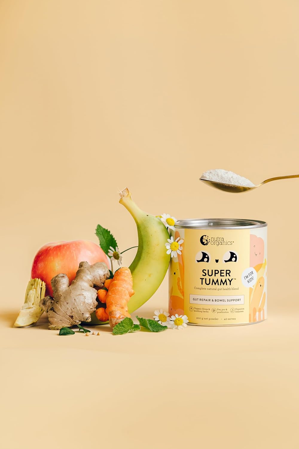 Nutra Organics Super Tummy Gut Repair & Bowel Support 125G | Gut Health Blend for Kids | Supports Digestive Health & Immunity (25 Serves)