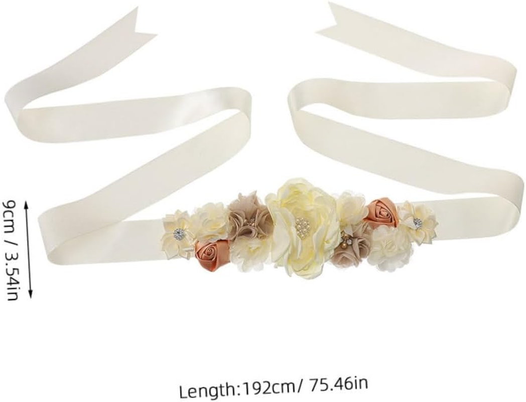 2Pcs Maternity Sash Belly Band Supportive Photo Prop for Showers Gender Reveal Parties and Maternity Celebrations Comfortable Fit Floral Design image number 5