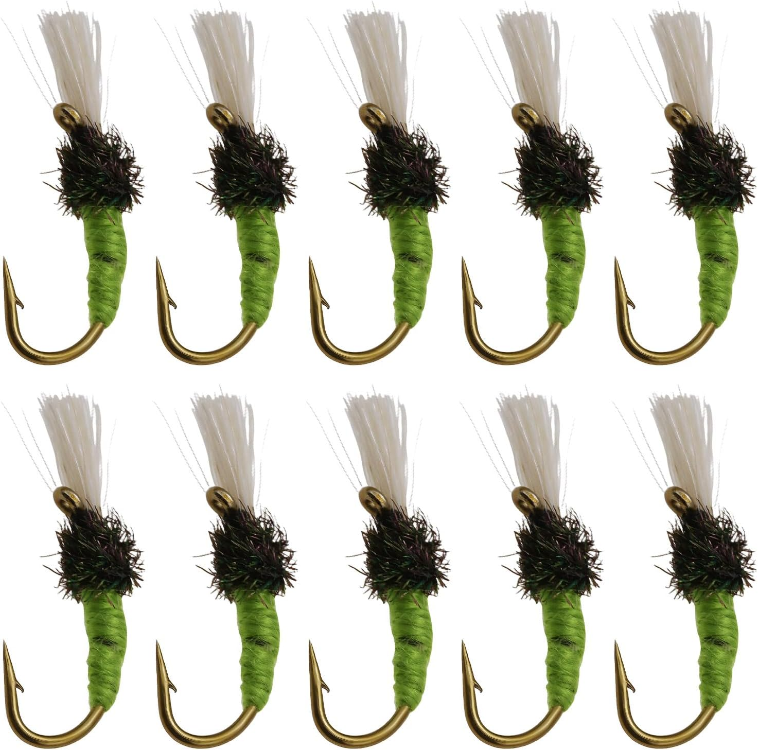 Create Idea 10Pcs Nano Fly Worm Hook Fake Fish Bait Fishing for Whitebait