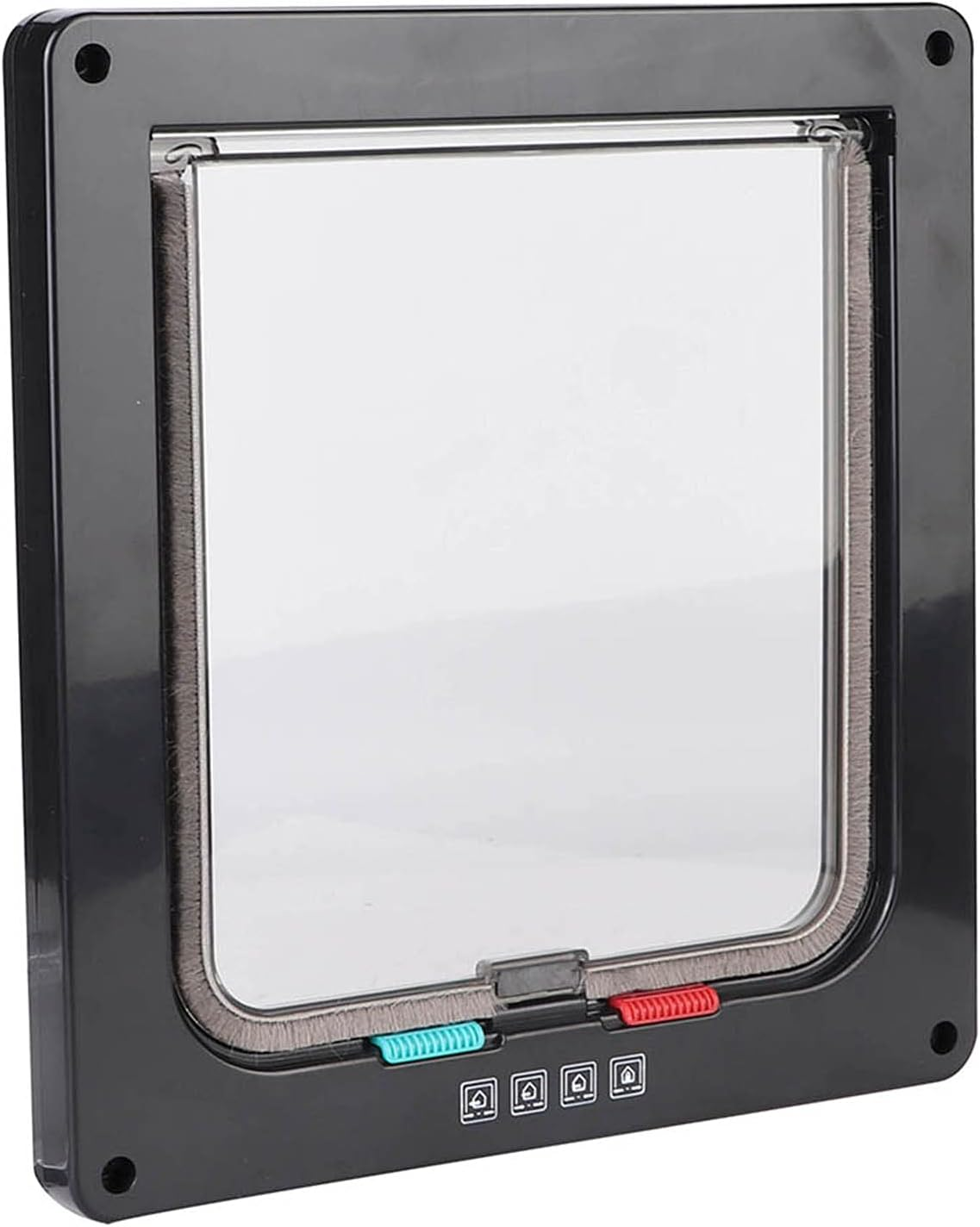 ABS Acrylic Pet Cats Screen Door Window Lockable Waterproof Medium Cat Flap (Black) image number 6