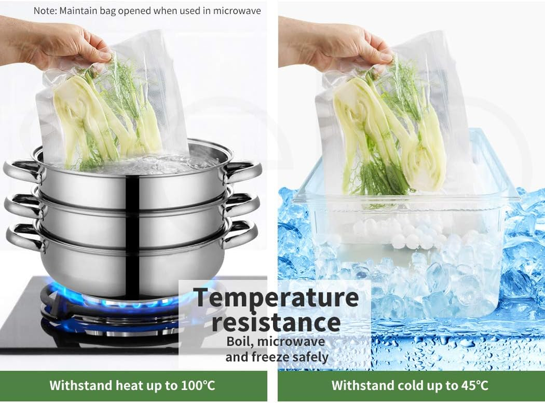 TOQUE 10 Roll Food Vacuum Sealer Bags 6M X 28Cm, 7-Layer Extra Thickness Vacuum Food Sealer Rolls Bags Customise Size, Commercial Grade Vacuum Food Storage Bag for Meal Prep, Sous Vide, Food Saver image number 3