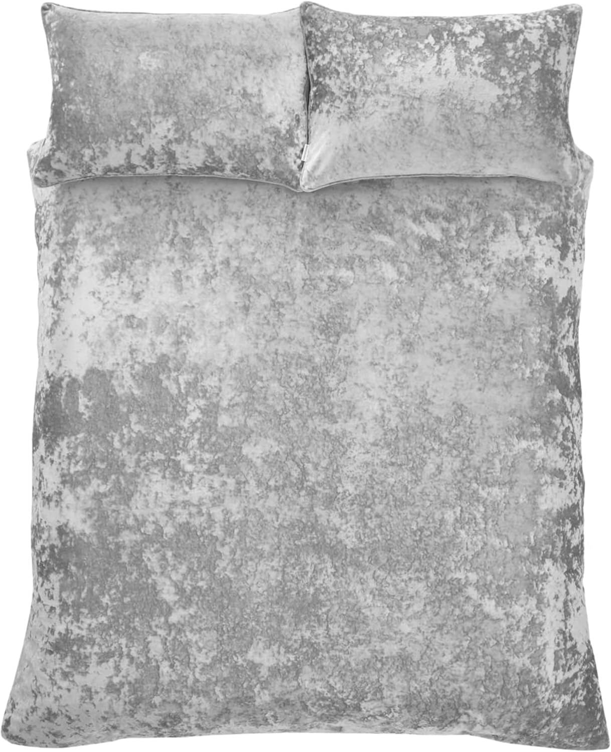 Catherine Lansfield Crushed Velvet Double Duvet Set Silver image number 3