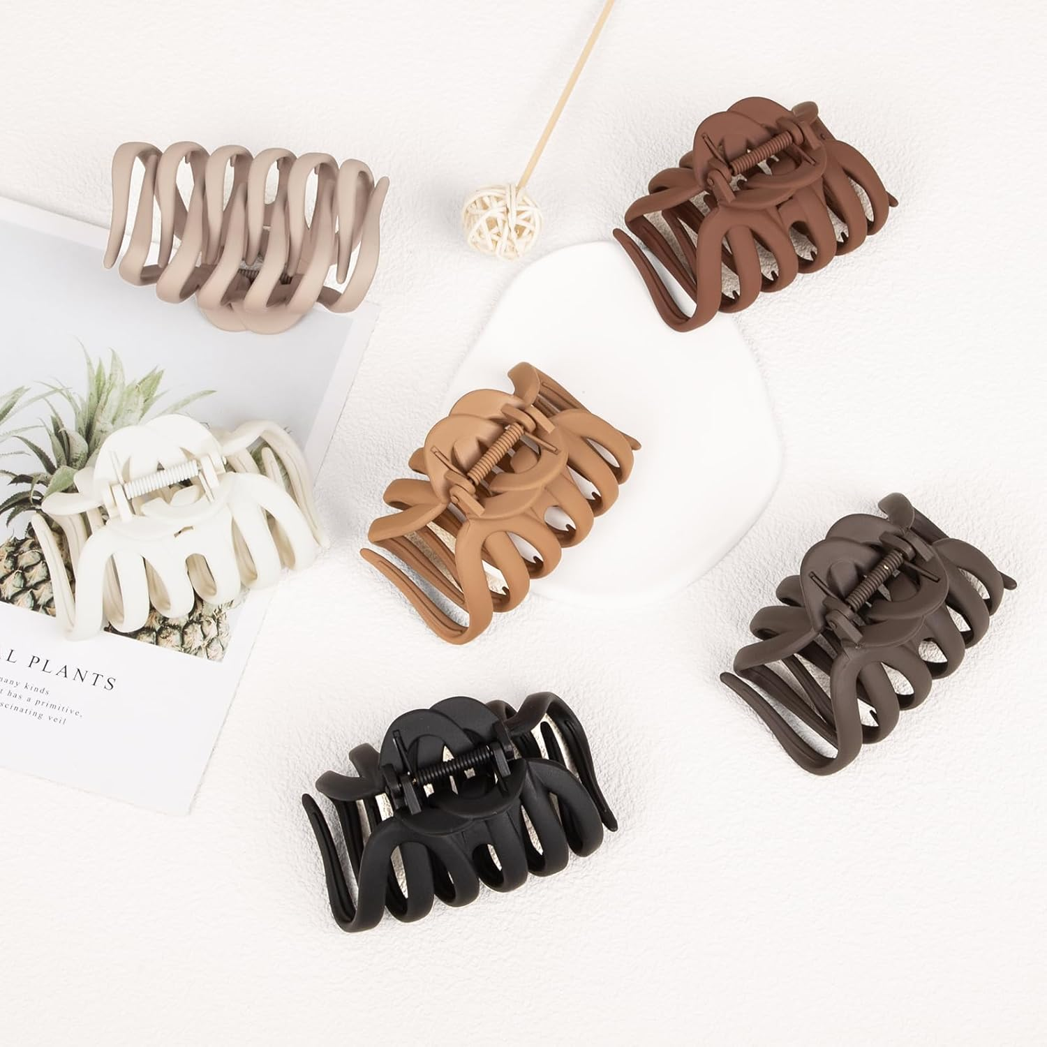 6 Pcs Octopus Hair Claw Clips for Women Girls Thick Thin Hair, Strong Hold Large Hair Accessories Clips image number 1