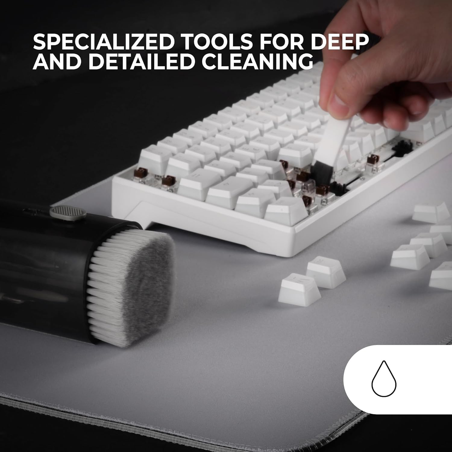 Mars Gaming MA-KIT Multifunctional Cleaning Set 21-In-1, Compact and Portable Design, Soft Brushes and Lint-Free Cloth, Professional Cleaning Kit for Electronics, Button Remover, Case