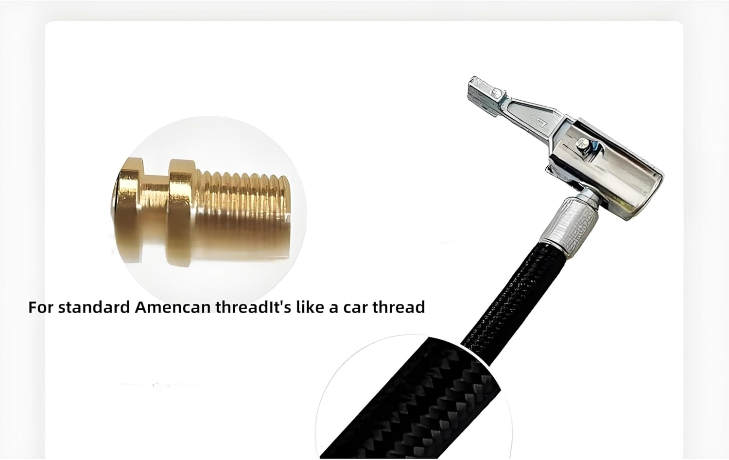 3.94Inch Tire Inflator Extension Tube ，Quick Inflation Chuck Adapter, Tyre Pump Hose for Car, Motorcycle, Bicycle - Hands-Free Inflation image number 4