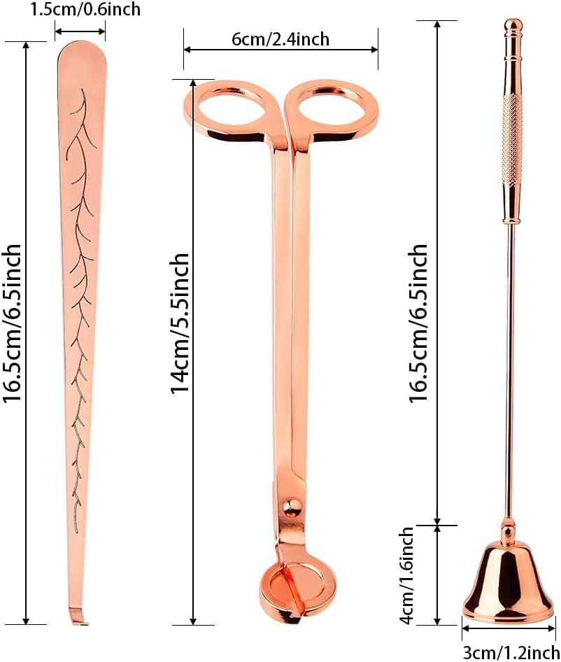 Candle Wick Cutter, Candle Accessory Set 3 in 1 Candle Wick Trimmer Scissors,Candle Snuffer,Candle Dipper,Candle Care Set, Candle Wick Trimmer, Candle Cutter Wick,Candle Wick Clipper Trimmers, Set A image number 5