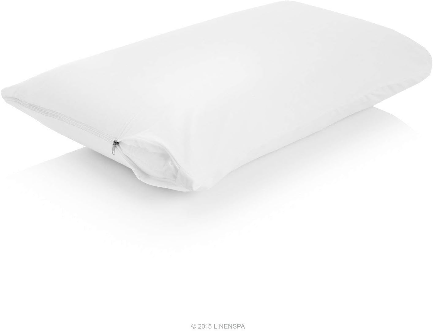 Linenspa Waterproof Pillow Encasement-Blocks Out Liquid, Queen Pillow Protector, White image number 3