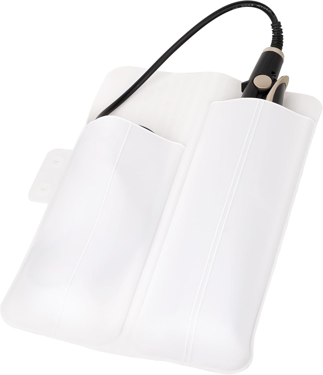 DODAMOUR Heat Proof Travel Pouch for Flat Iron and Curling Iron, Silicone Hair Tool Organizer Bag with Thermal Protection, Portable Styling Tool Heat Proof Mat for Home and Travel (White) image number 1