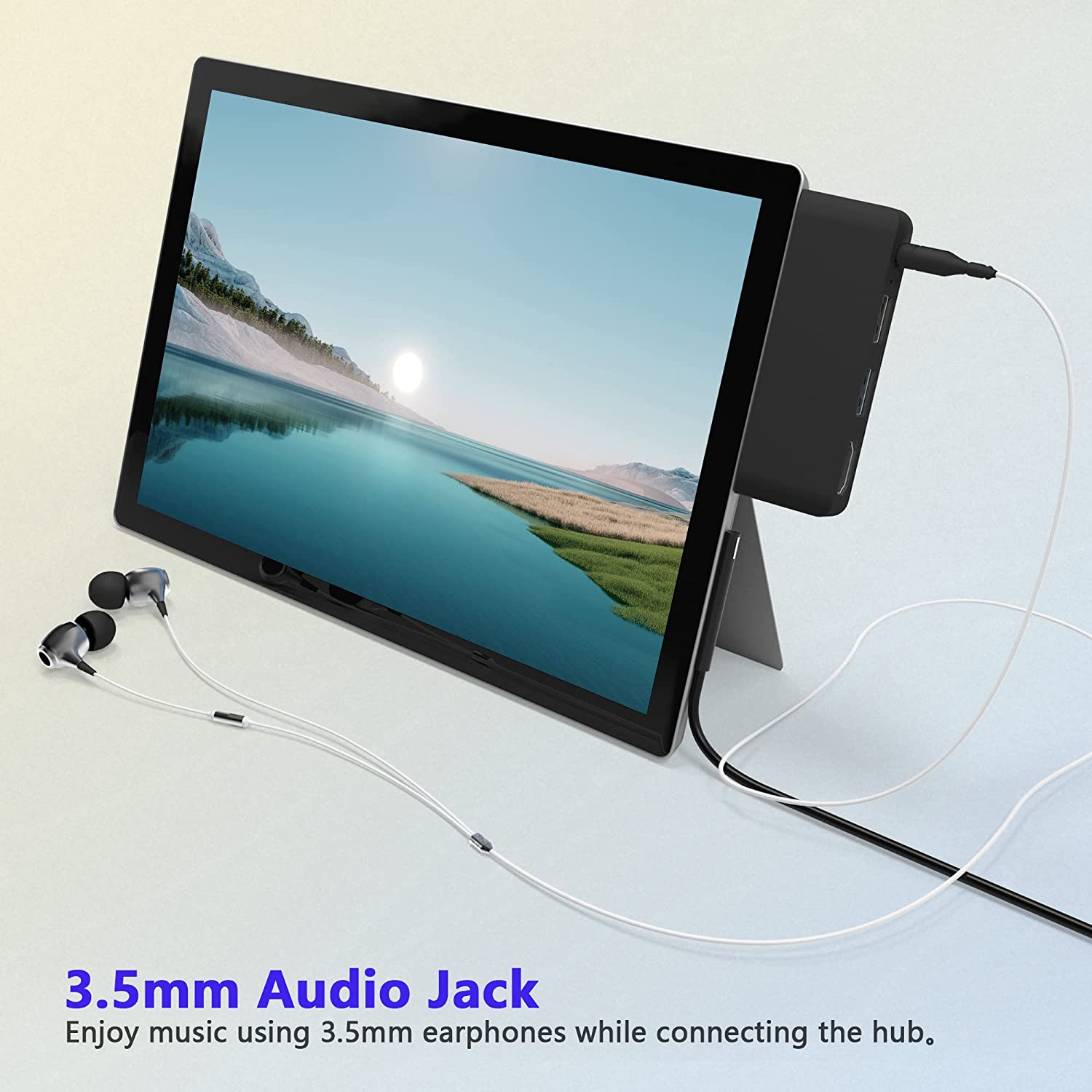 Surface Go 3 Docking Station, 4 in 1 Microsoft Surface Go Accessories with 4K HDMI + USB3.0 Hub + 3.5Mm Audio, USB Adapter for Surface Go/Go 2/Go 3 image number 5