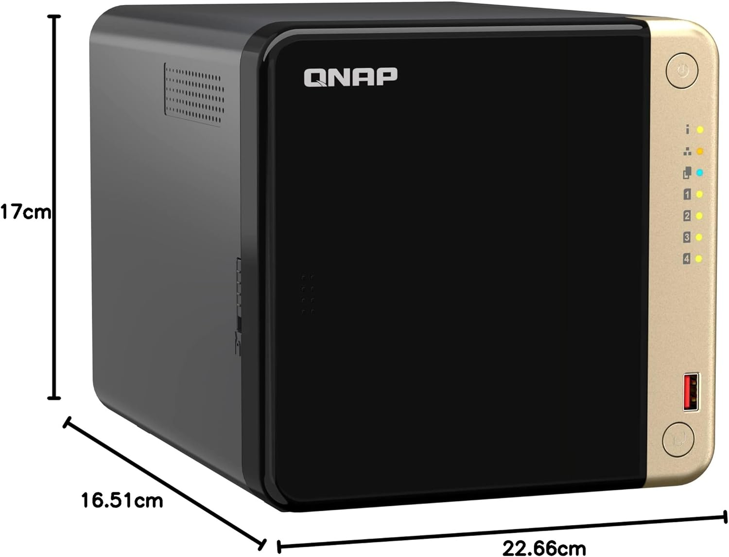 Qnap TS-464-8G 4 Bay Intel Celeron N5095 Quad Core Multimedia NAS with M.2 Pcie Slots and Pcie Expandability, Black image number 6
