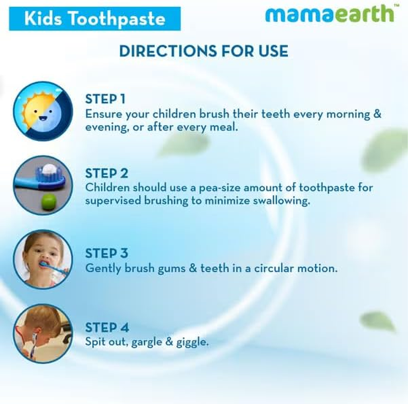 Mamaearth Natural Toothpaste, Orange Flavour, SLS Free, with 750 PPM Fluoride, 4+ Years, Plant Based (50 GM) image number 2