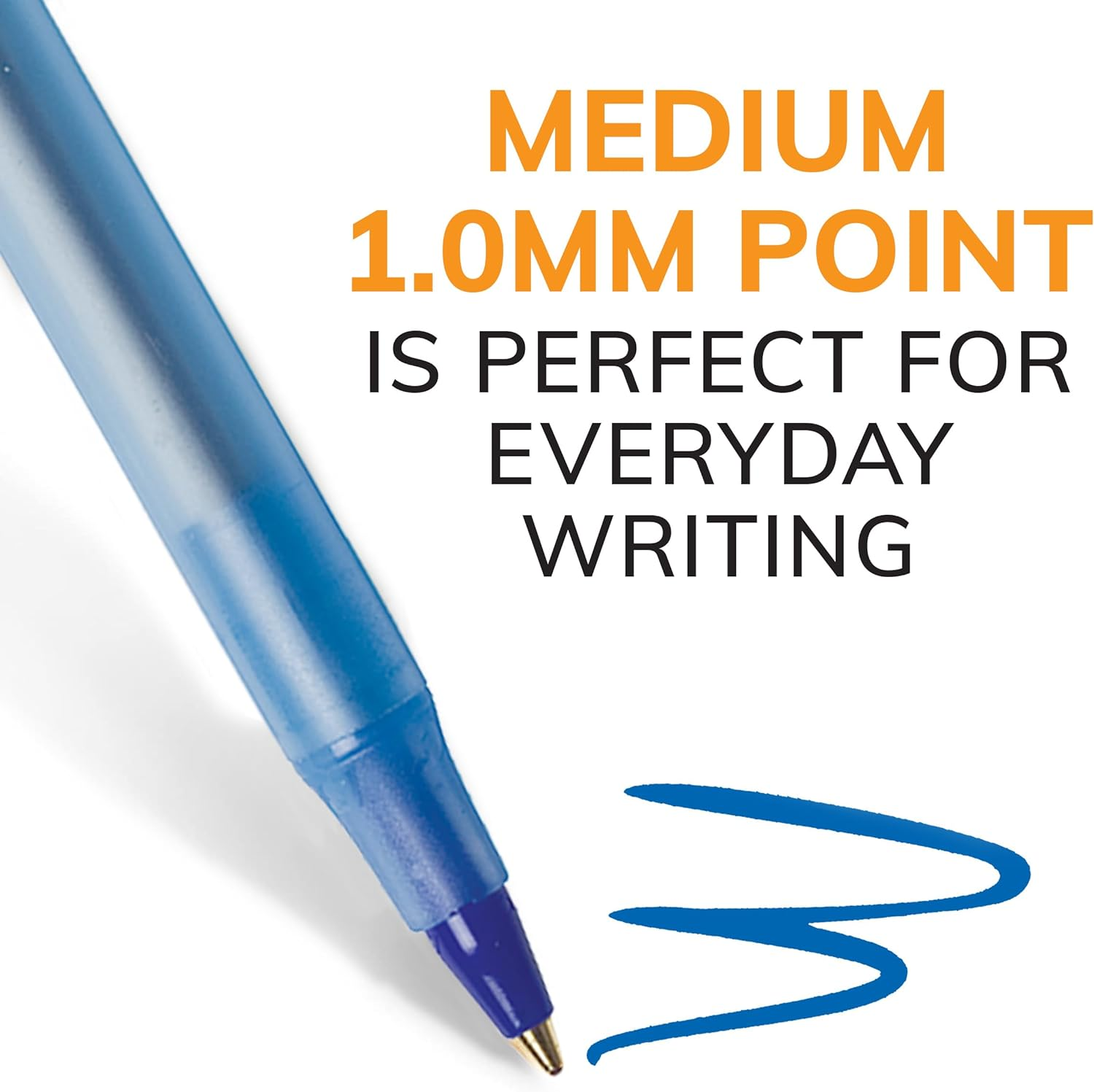 BIC round Stic Xtra Life Ball Point Stick Pen, Medium Point, 1.0 Mm Blue Ink, 144-Count image number 6