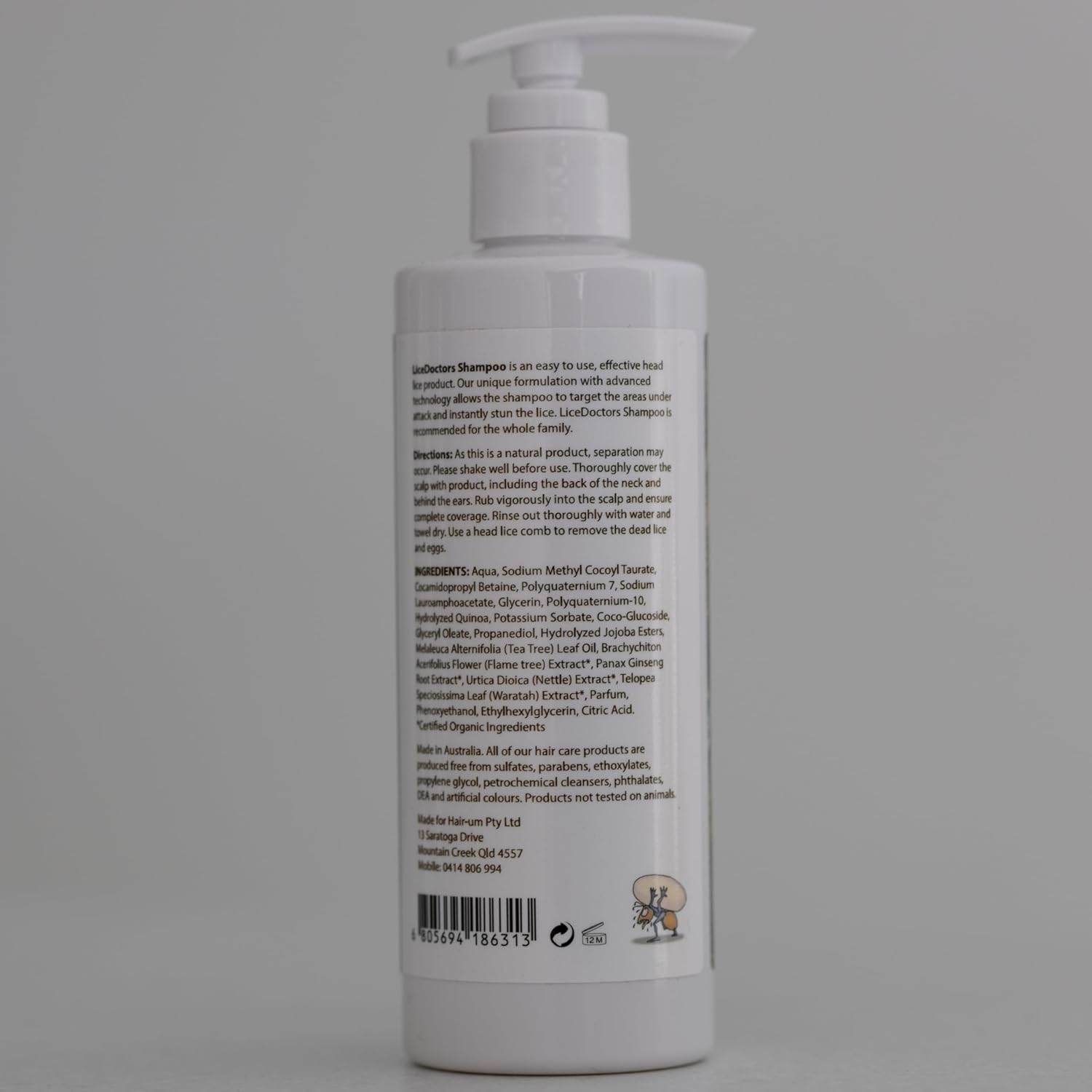 Lice Doctors Organic Lice Shampoo &ndash; Post-Treatment Scalp Cleanser | Sulphate-Free & Gentle | Soothes Itchy Scalp | Australian Made | 250Ml image number 1