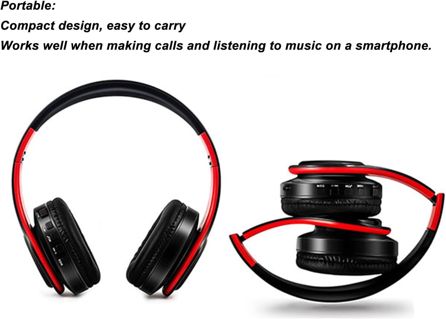 LICAEVEY Wireless Bluetooth Headphones, Low Latency, Foldable Portable Multifunctional Buttons Headset Earphone Built in Microphone for Music, Calls, Travel, Home, Cellphone, PC