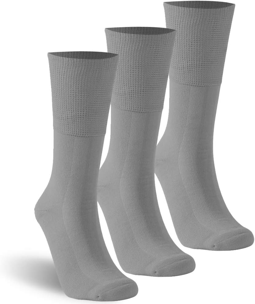 Kitnsox Unisex Seamless Casual Cotton Non Binding Cushion Diabetic Crew Socks 1/3/6 Pack M/L/XL