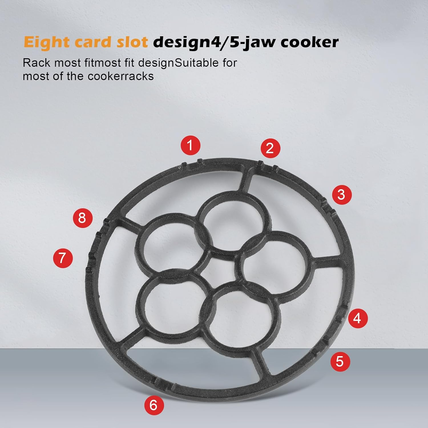 Eukyplace Reusable Cast Iron Wok Support Ring, Non-Slip Iron Gas Ring Reducer, Suitable for Moka Pot, Coffee Pot, Pressure Reducing Ring Stand, Tripod, Suitable for Gas Stove and Camping Stove image number 2