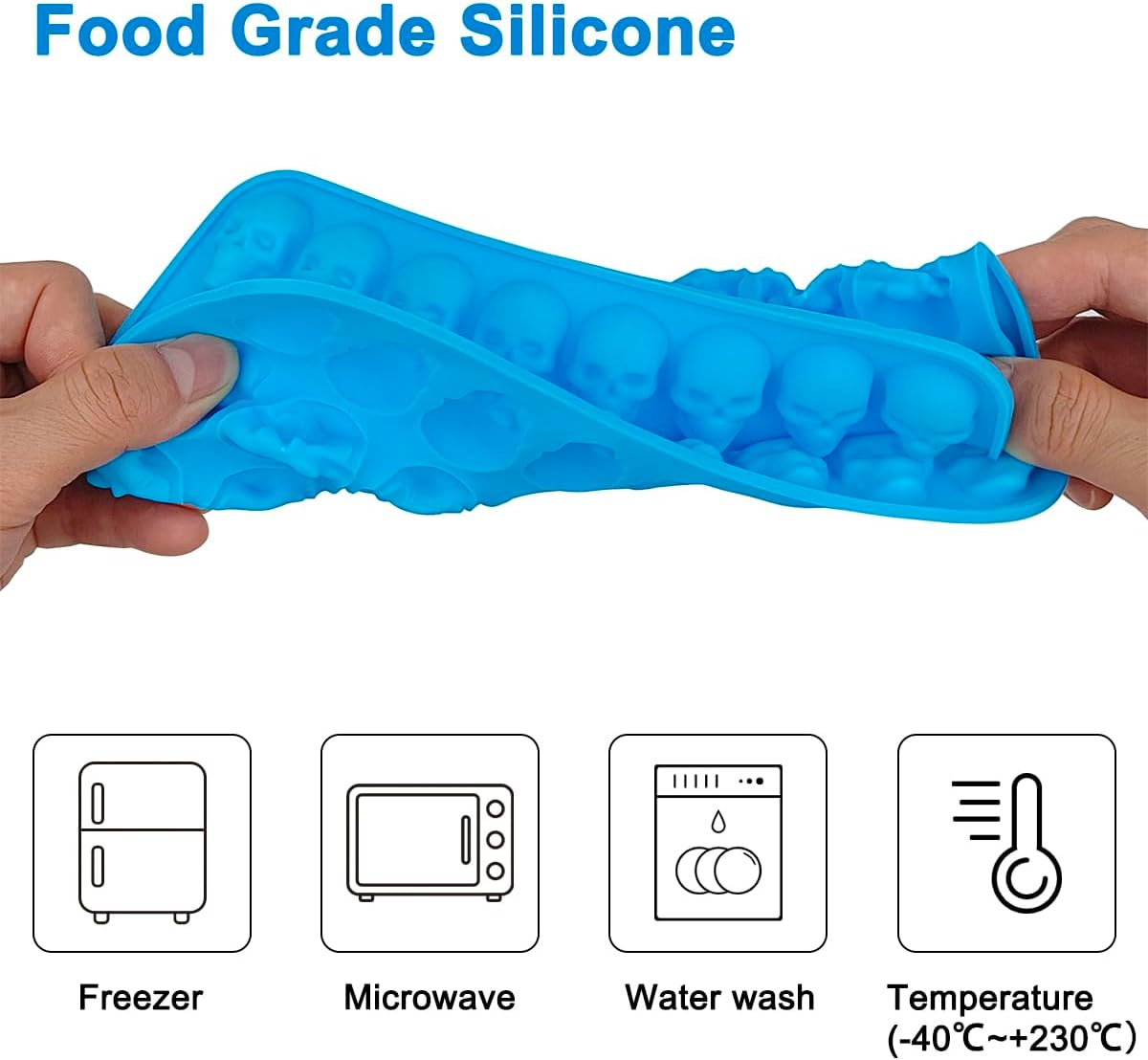 AFUNTA Mini Gummy Silicone Molds - 3 PCS Non-Stick Chocolate & Candy Mold with 3PCS Droppers for Jello, Cakes, Ice Cubes, Biscuits image number 1