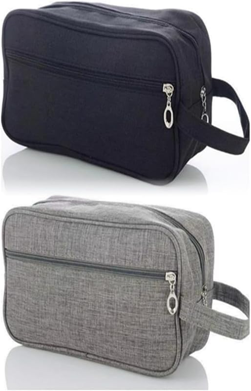 Portable Travel Wash Bag - 2Pcs Oxford Cloth Toiletry Organizer for Shower, Bathroom, Gym, and Shaving - Men'S Makeup Storage image number 4