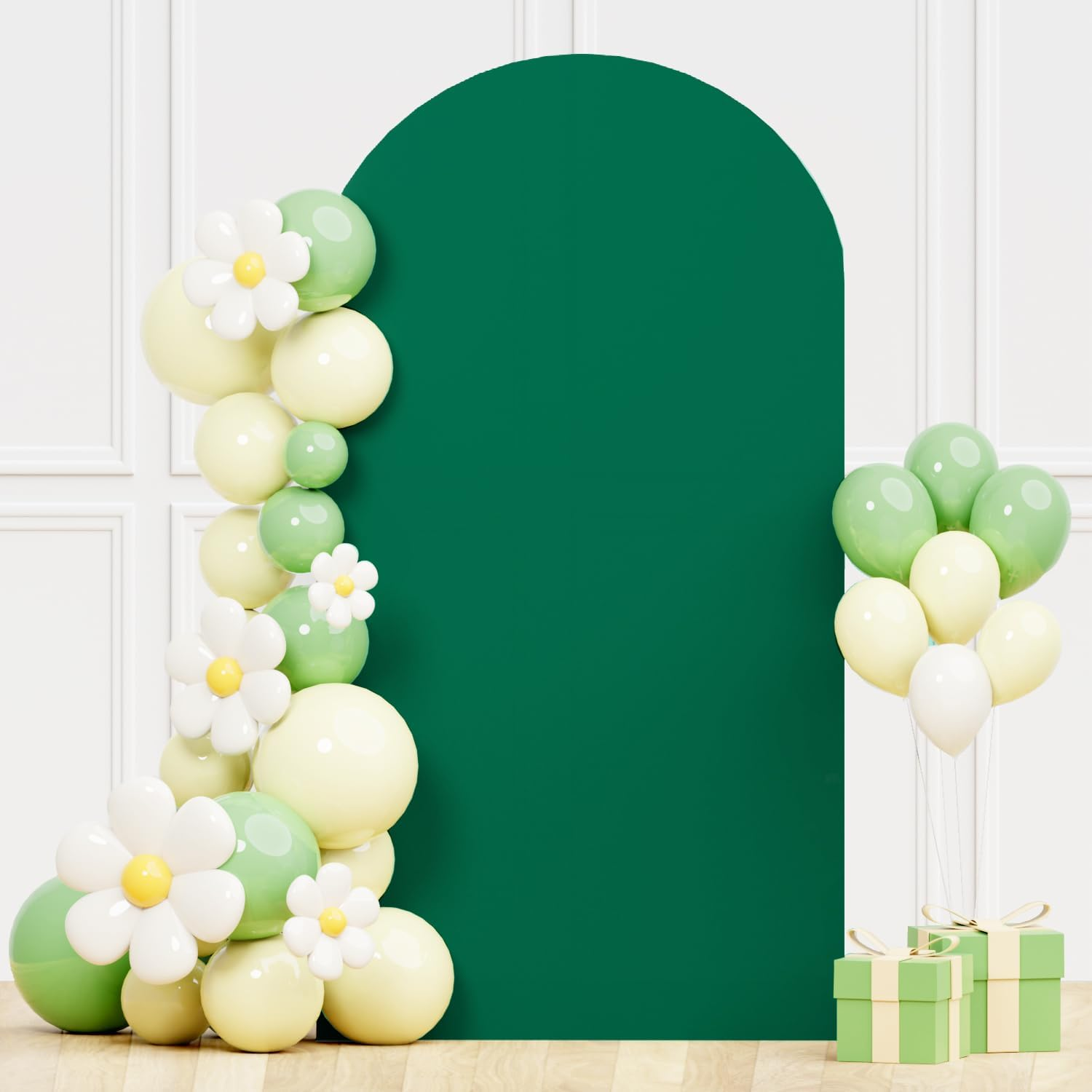 ROMANKAS Dusty Blue Wedding Arch Cover 7.2FT Arch Backdrop Covers Spandex Fitted Arch Covers Stretchy Backdrop Double Sided Stretch Arch Cover for Wedding Party Ceremony Decoration