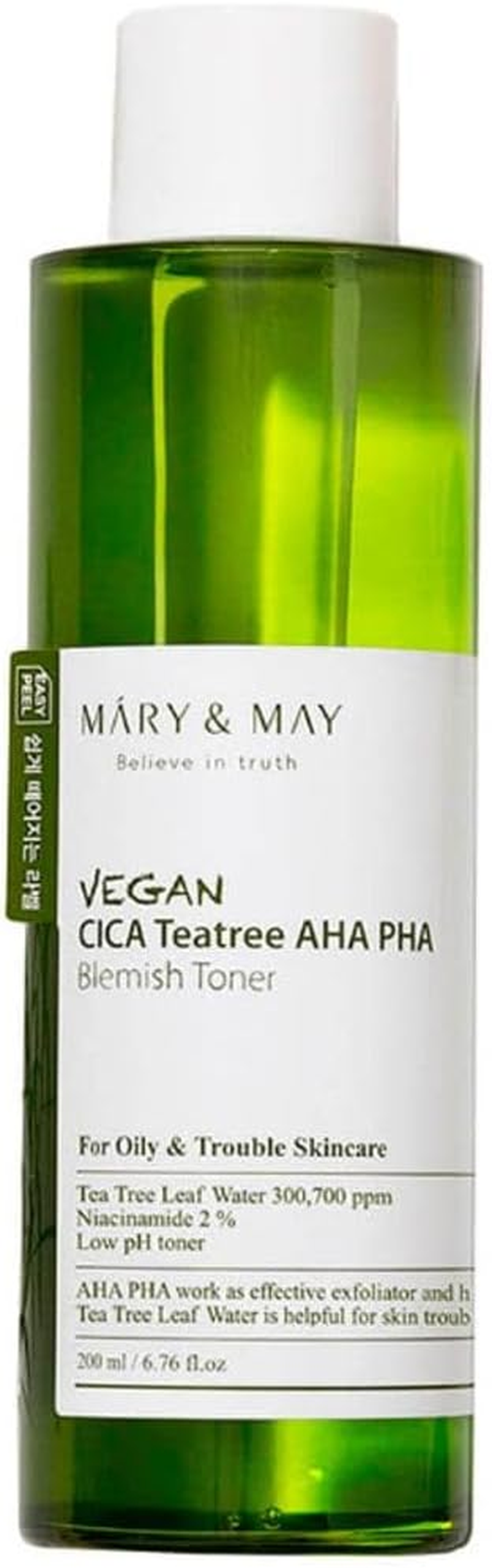 Mary & May Vegan Cica Tea Tree AHA PHA Toner 200 Ml image number 1