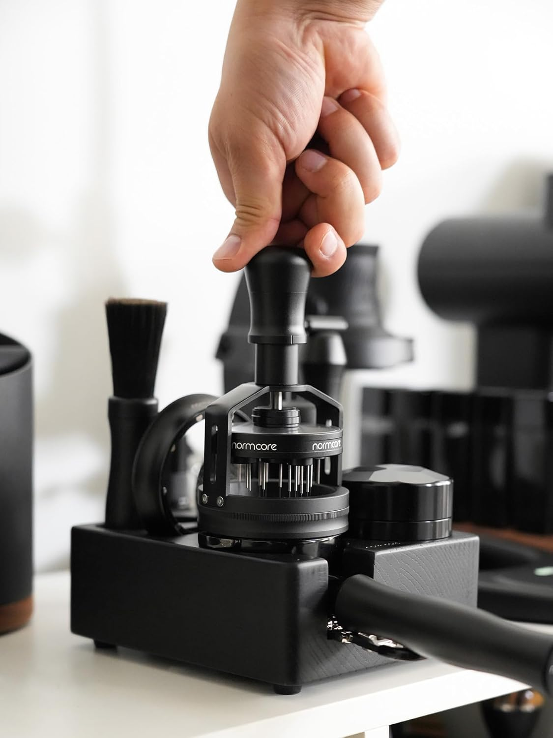 Normcore 58Mm Planetary Needle Distributor Tool V3, Espresso WDT Tool with Magnetic Base, Adjustable Depth Coffee Stirrer for Precision Puck Prep, 60 Spare Needles Included image number 5