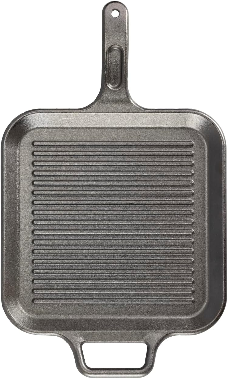 Lodge P12SGR3 12 Inch Square Cast Iron Grill Pan, Black image number 1