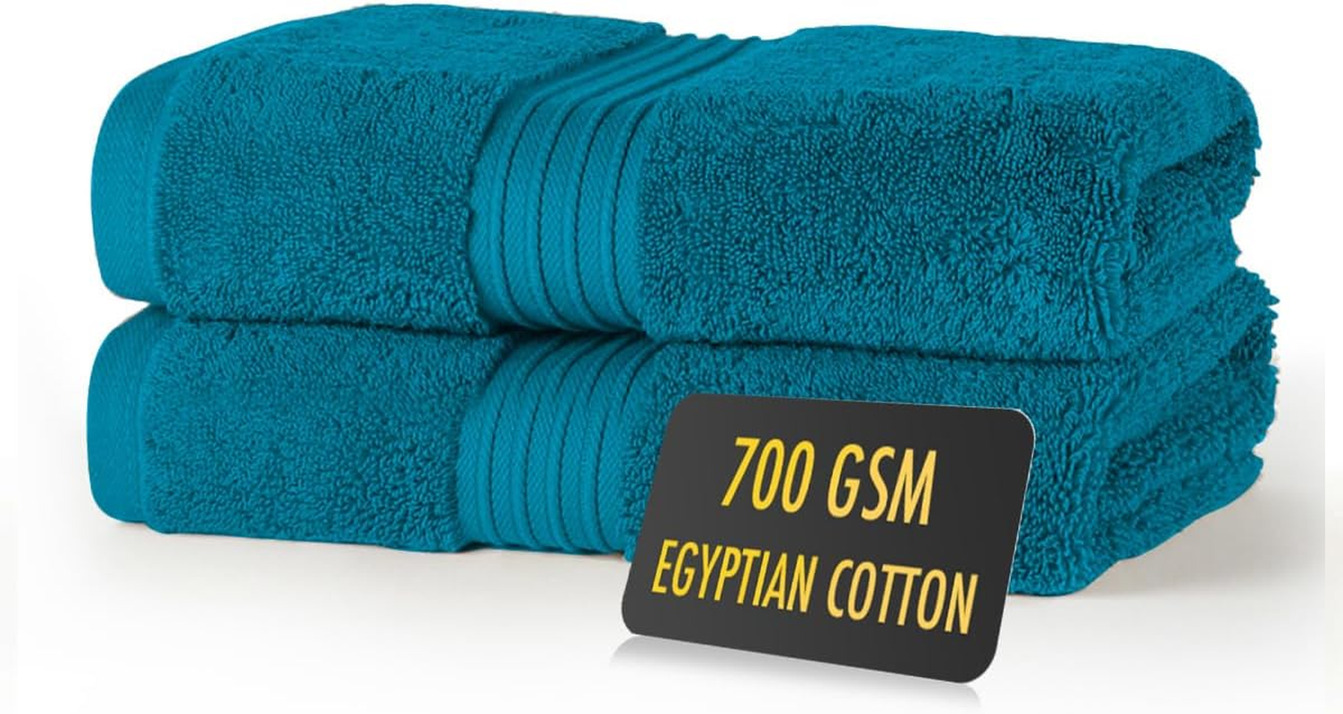 ALSAP Grey Hand Towels Pack of 2 - Ultra Soft Super Absorbent 700 GSM Egyptian Cotton Towels - Bathroom Linen Sets - Luxury Hotel Quality Cotton Hand Towels Set Convenient Size 50X85Cm