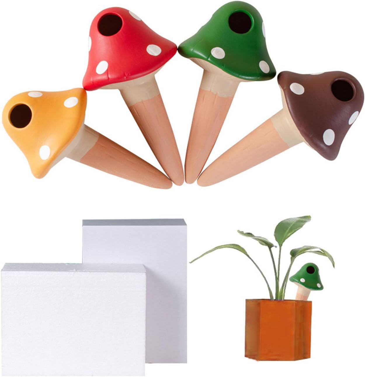 Mushroom Shaped Self Watering Globes 4 PCS Plant Watering Globes for Indoor and Outdoor Plants Self Devices for Indoor Plants