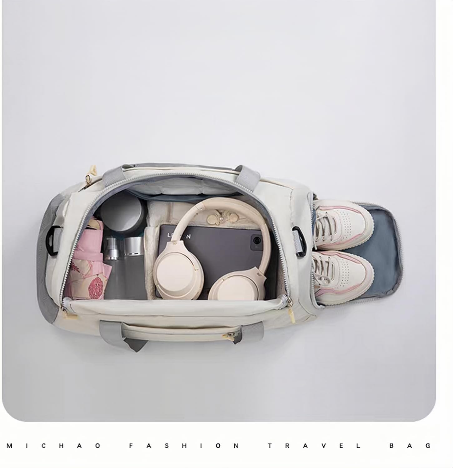 Gym Bag for Men and Women with Shoes Compartment - 3 in 1 Sports Duffle Bag Travel Backpack Weekender Overnight Bag with Multiple Pockets (Black) image number 4