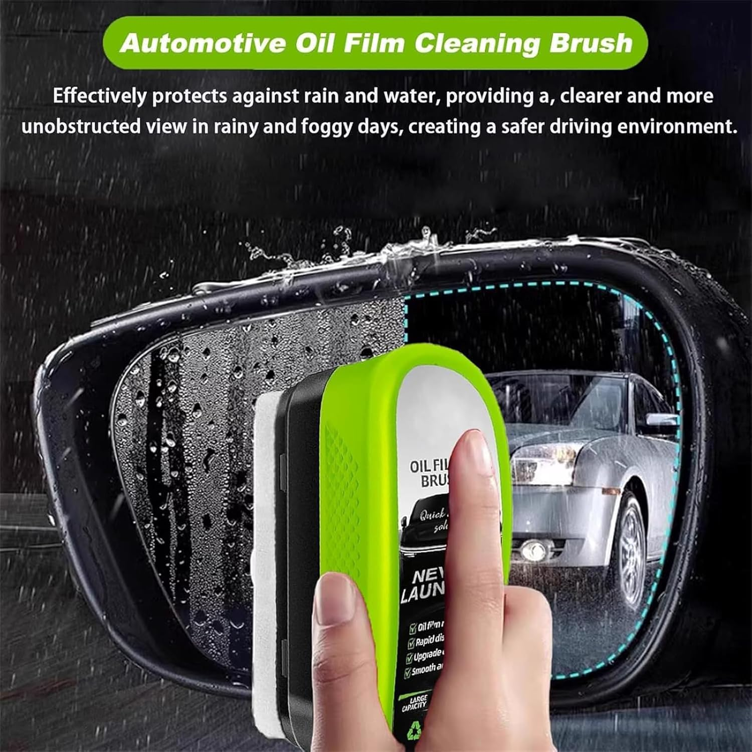 Automotive Oil Film Cleaning Brush for Car Windows, Glass Cleaning Board, Anti-Fog Rain Glass Cleaner, Effective Oil Film Remover for Windshield and Window Cleaning（2 PCS） image number 4