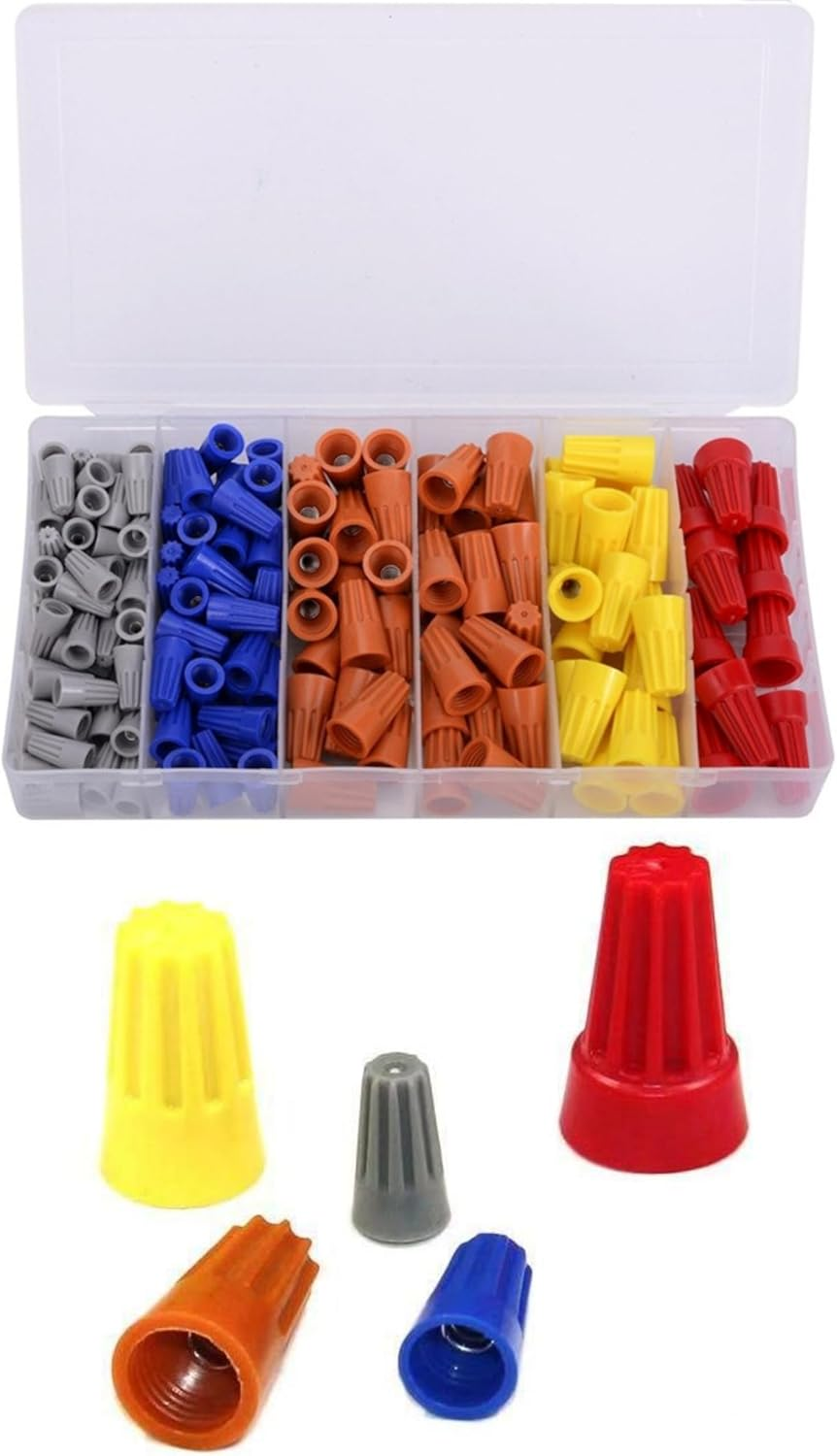 158 PCS Upgraded Wire Assortment Nuts Kit, Electrical Twist Nuts Colorful Wire Caps Kit,Wire Connectors with Spring Insert Twist Nuts Caps Assortment Set image number 4