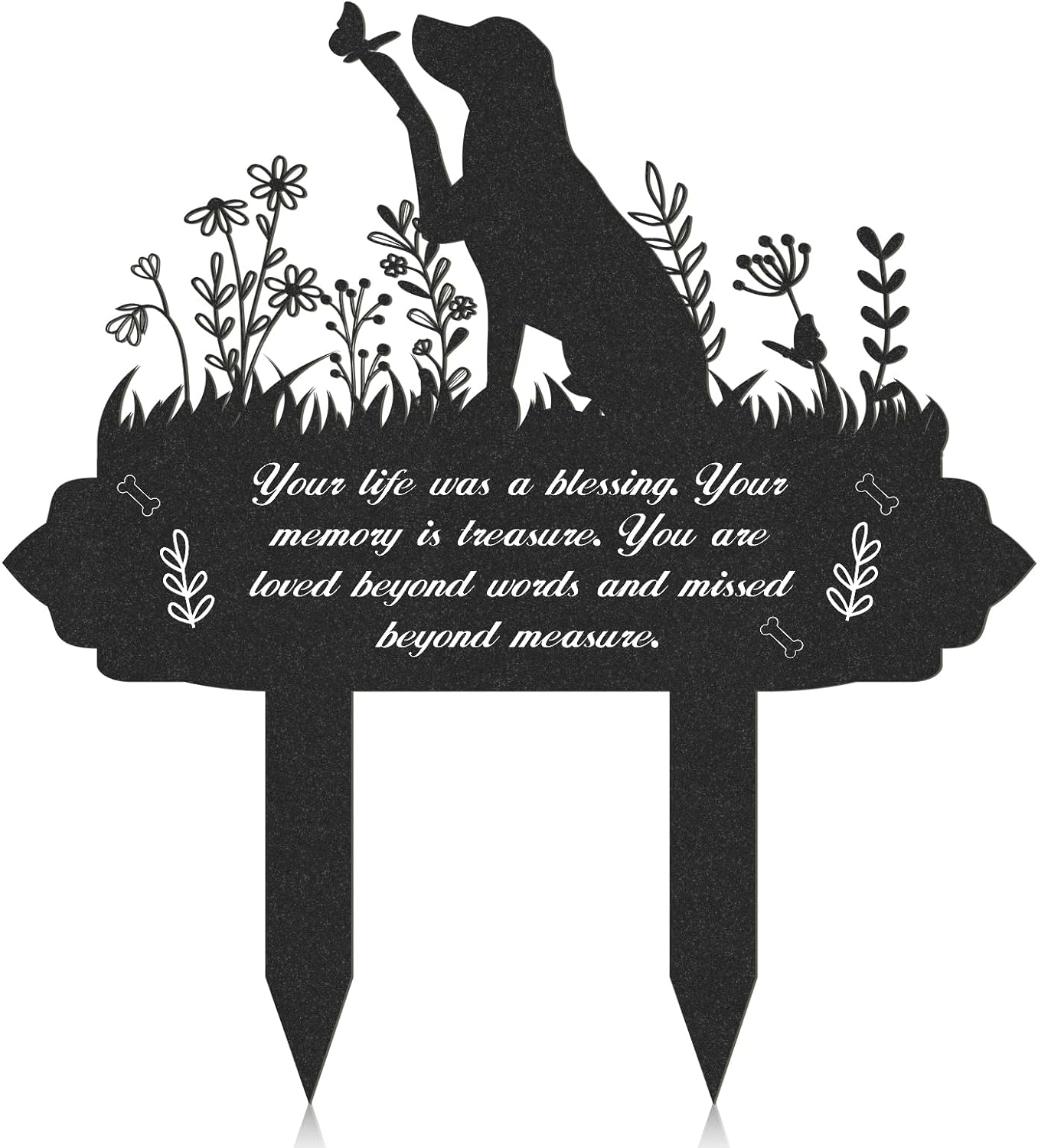 Rngmsi Pet Grave Markers - Metal Cat Memorial Plaque, Waterproof Cemetery Stakes, Pet Headstone (13.4 X 12 In)