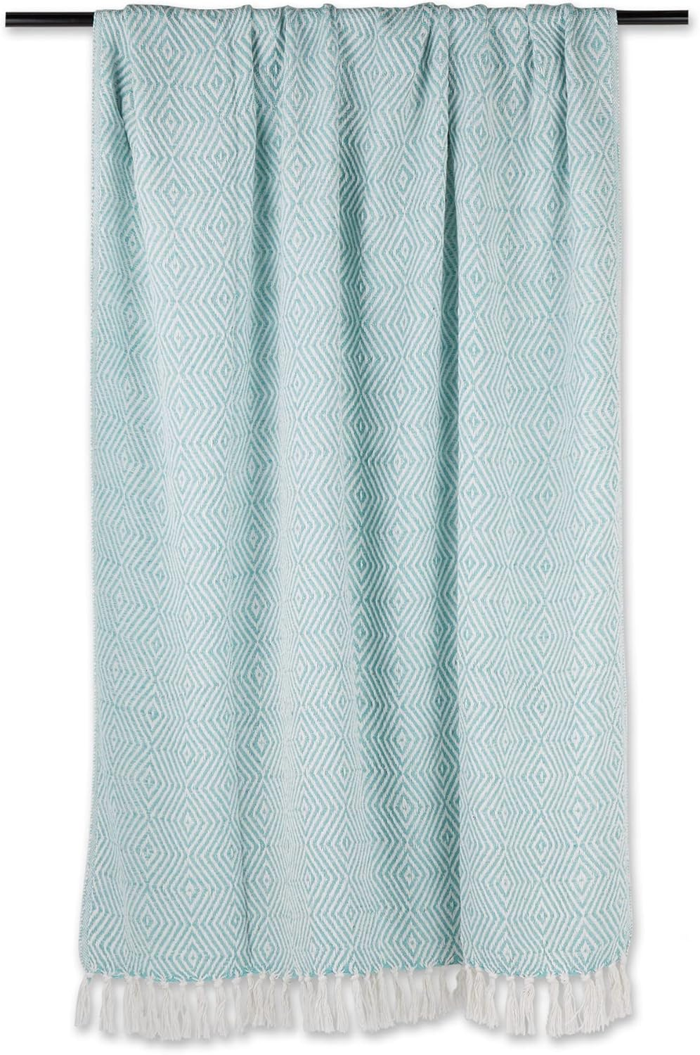 DII Diamond Throw Collection Woven Cotton, 50X60, Aqua - Aqua image number 4