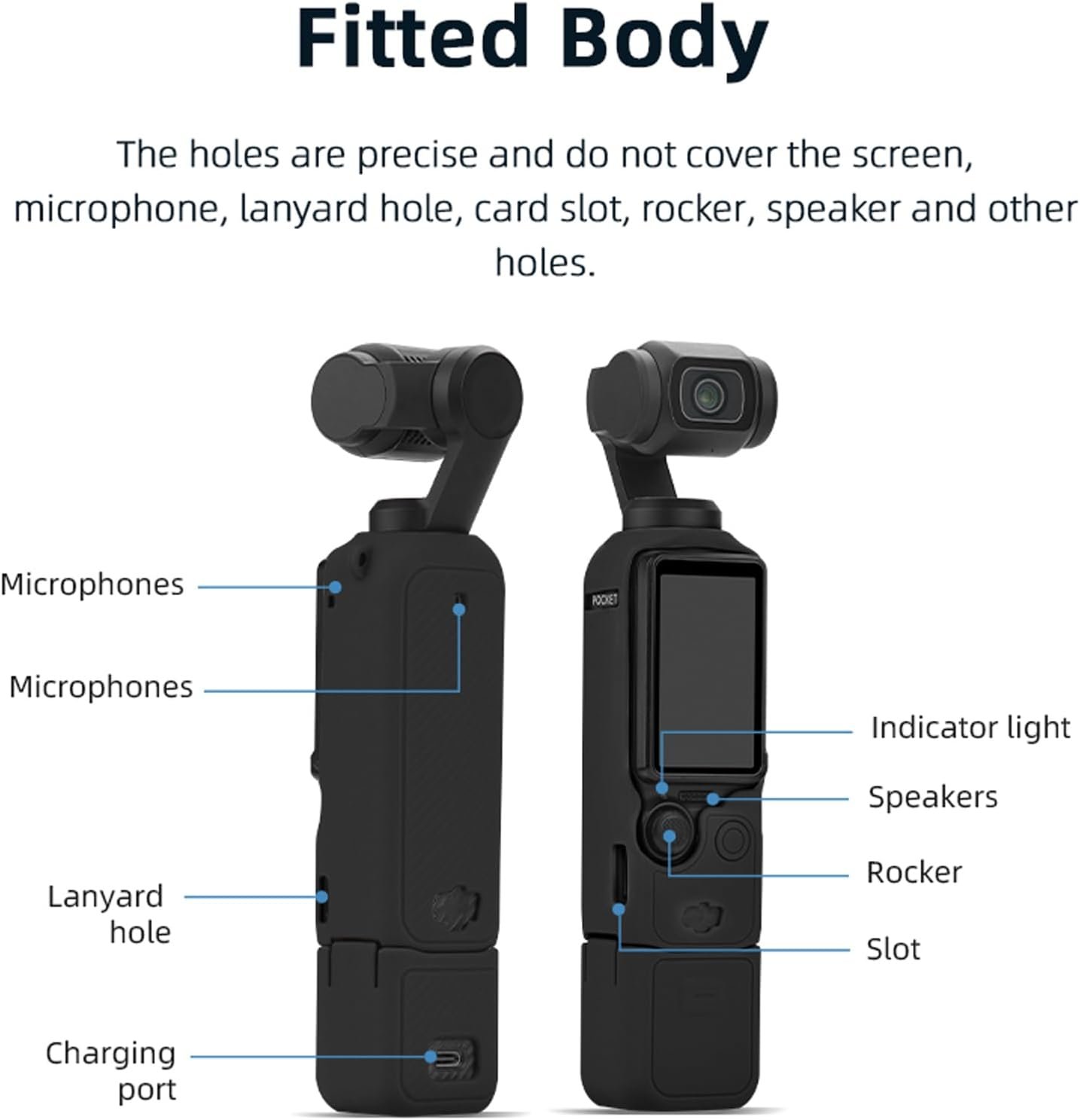 Buziba Silicone Protective Case Cover for DJI Osmo Pocket 3 Silicone Sleeve Protective Cover Handheld Gimbal Action Camera Accessories image number 2