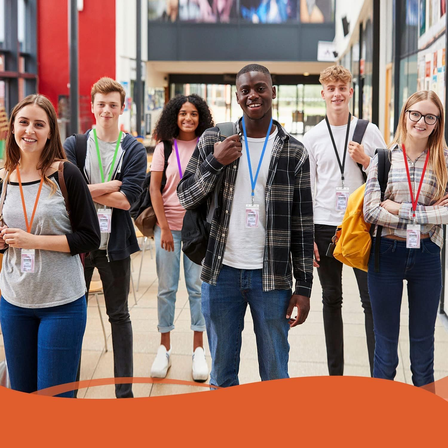 24 Sets Plastic ID Badge Holder with Lanyard, PVC Card Holder with Color Lanyard, Lanyards for ID Badges with Holder image number 2