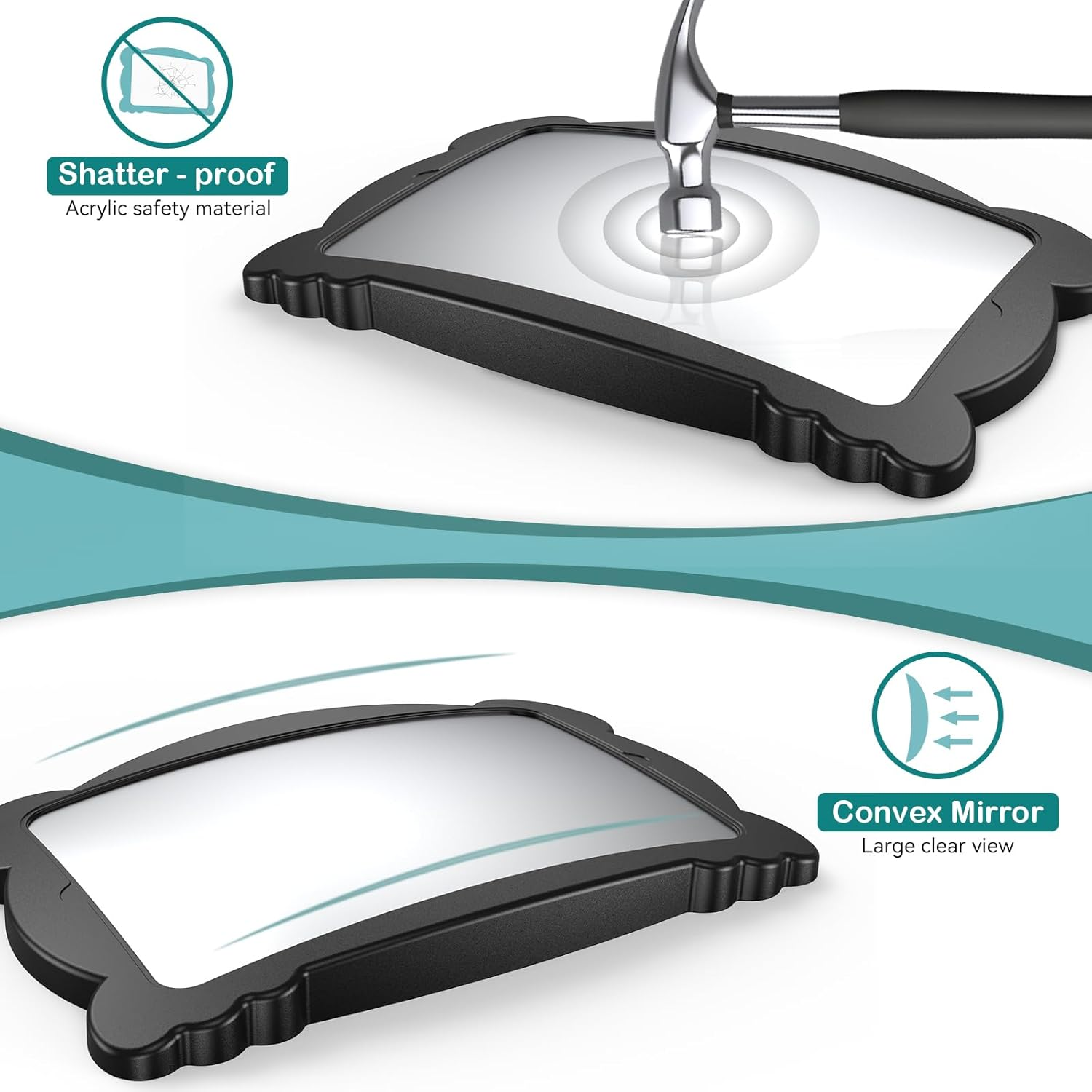 Baby Car Mirror for Rear-Facing Car Seat - Shatterproof, 360&deg; Adjustable, Wide Angle, Clear View, Easy Installation, Safe Acrylic - Ideal for New Parents & Baby Safety image number 4