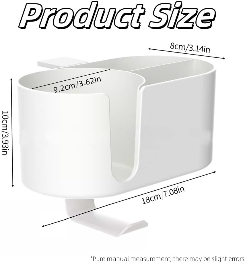 XINYUICEAN 4 in 1 Desk Cup Holder Headphone Hanger,Clamp on under Desk Headphone Hanger, Multifunctional Phone Storage Box Desktop Organizer for Nightstand Workstation (White)