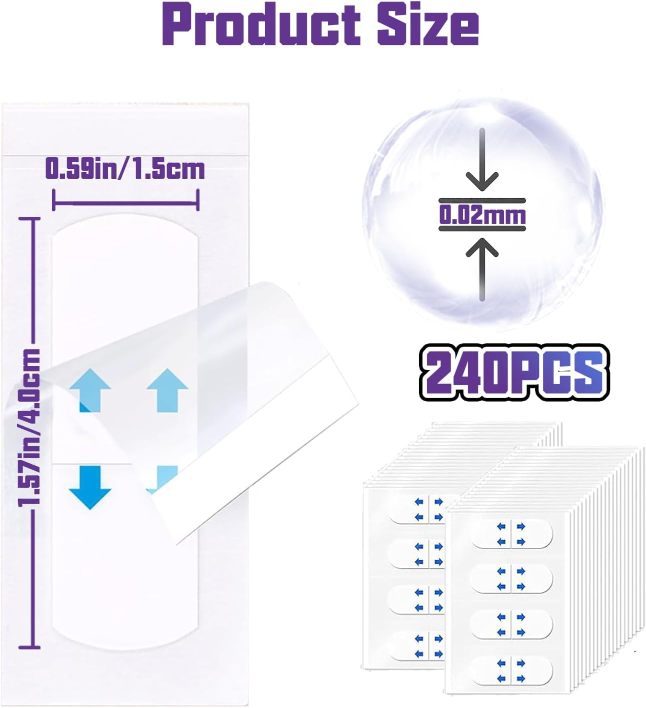 HAIOLORPRO 240PCS Face Lift Tape, Neck Tape Lifting Invisible, Makeup Facelift Tapes for Lifting Sagging Skin, Wrinkles, Jowls, Eyes, Double Chin image number 1